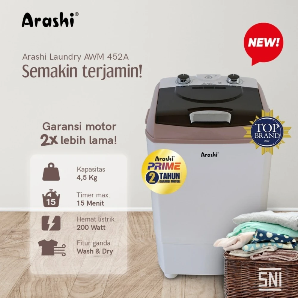 Produk Mesin Cuci ARASHI Portable AWM 452A 1 2edc03de_4d2e_4efb_9c8e_d46191290127