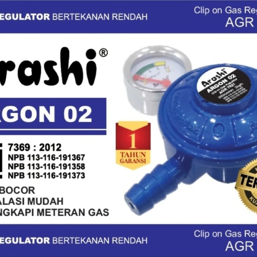 Produk Regulator Kepala Gas Elpiji ARASHI ARGON 02SNI 1 fe6af516_8778_4f88_a09d_0e6e9dc9d50a